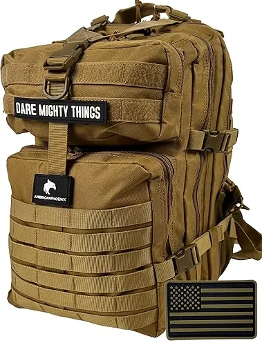 AMERICANPHOENIX 45L Elite Tactical Backpack | 3X Stronger Work & Military Backpack | Water Resistant and Heavy Duty | 3 