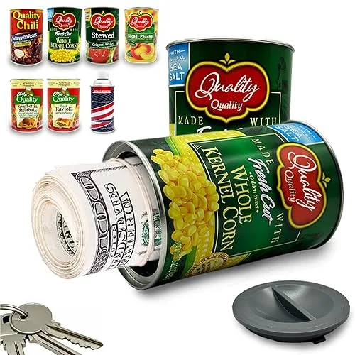 Fake Soup Can Diversion Safe - Keep Your Valuables Safe - like Jewelry, Cash, Money, Coins, Car Keys - Storage Home Secu
