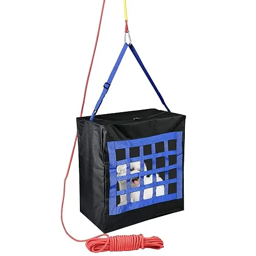 Fire Emergency Escape Bag for Pets up to 100 Pounds - Rope 50ft Incl. - Safety Equipment Carrier - Rapid Rescue Bag for 