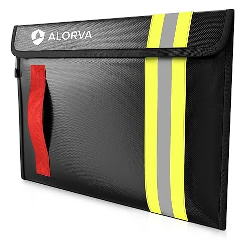 Fireproof & Water-Resistant Document Bag – 15.5 x 11 x 3-inch Pouch for Legal Documents & Valuables - Double-Layered Zip