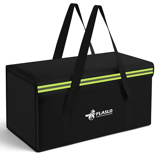 FLASLD Large Fireproof Document Bags, 24x12x12” Waterproof Storage Firesafe Bag, Fireproof Folder Safe Box for Cash, Val