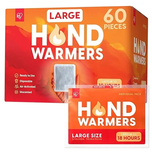 Hand Warmers, Regular/Large/Jumbo, 30/60 Individual Warmers, Regular/Adhesive Body Warmers Up to 10/12/18 Hours Disposab