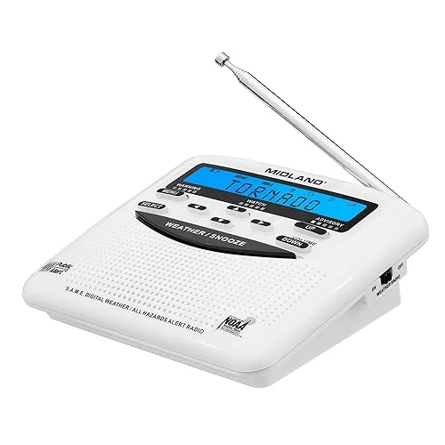Midland - WR120B - NOAA Emergency Weather Alert Radio - Localized Programming, Trilingual Display, 60+ Emergency Alerts,