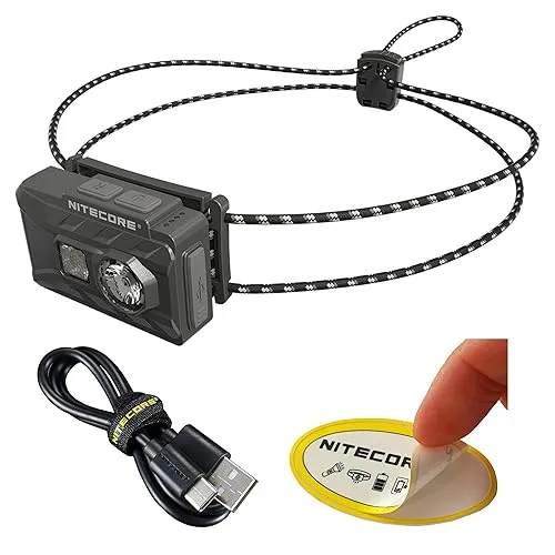 Nitecore NU20 Classic Ultralight Headlamp, 360 Lumen USB-C Rechargeable Lightweight for Backpacking, Camping, Running wi