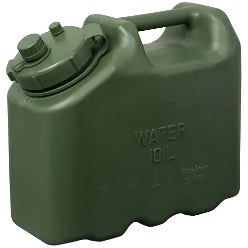 Scepter 2.5 Gallon True Military BPA Free Water Container, Food Grade Water Jug for Camping and Emergency Storage, Green