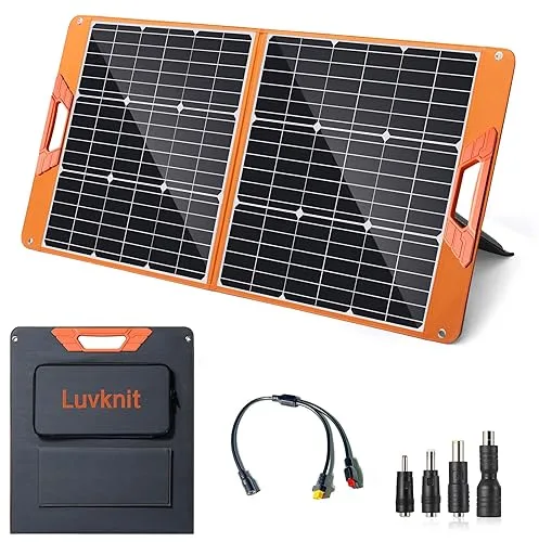 Solar Panels 100Watt Portable 24% High-Efficiency 18V Foldable Solar Charger with USB Outputs for Power Stations, Phones