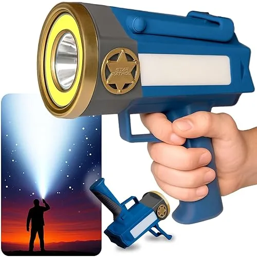 Star Patrol Mega-Bright Rechargeable Spotlight, AS SEEN ON TV, Tactical & Emergency Flashlight, 10 Modes, Turbo Boost Up